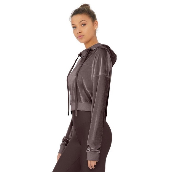 ALO Yoga Tops - Alo Yoga Velour Layer Long Sleeve Hooded Sweater